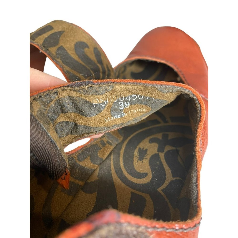 Fly London Yogo Wedge Leather Heel Shoes Criss Cross Strap Size 39 - Picture 5 of 6